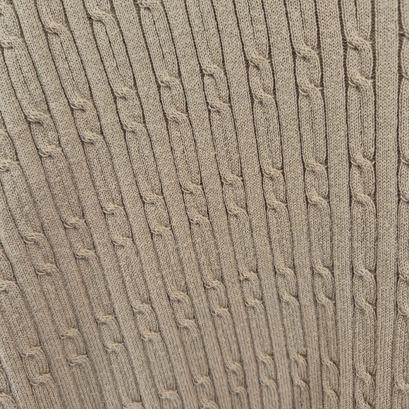 Style & Co Cable Knit V Neck Sweater Tan Plus Camel 2X Preppy Dark Academia - Picture 7 of 9